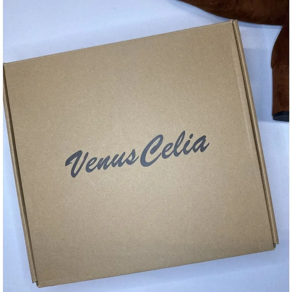 Venus Celia Women's Charlotte OverKnee Stretchy Boot Brown Size 7